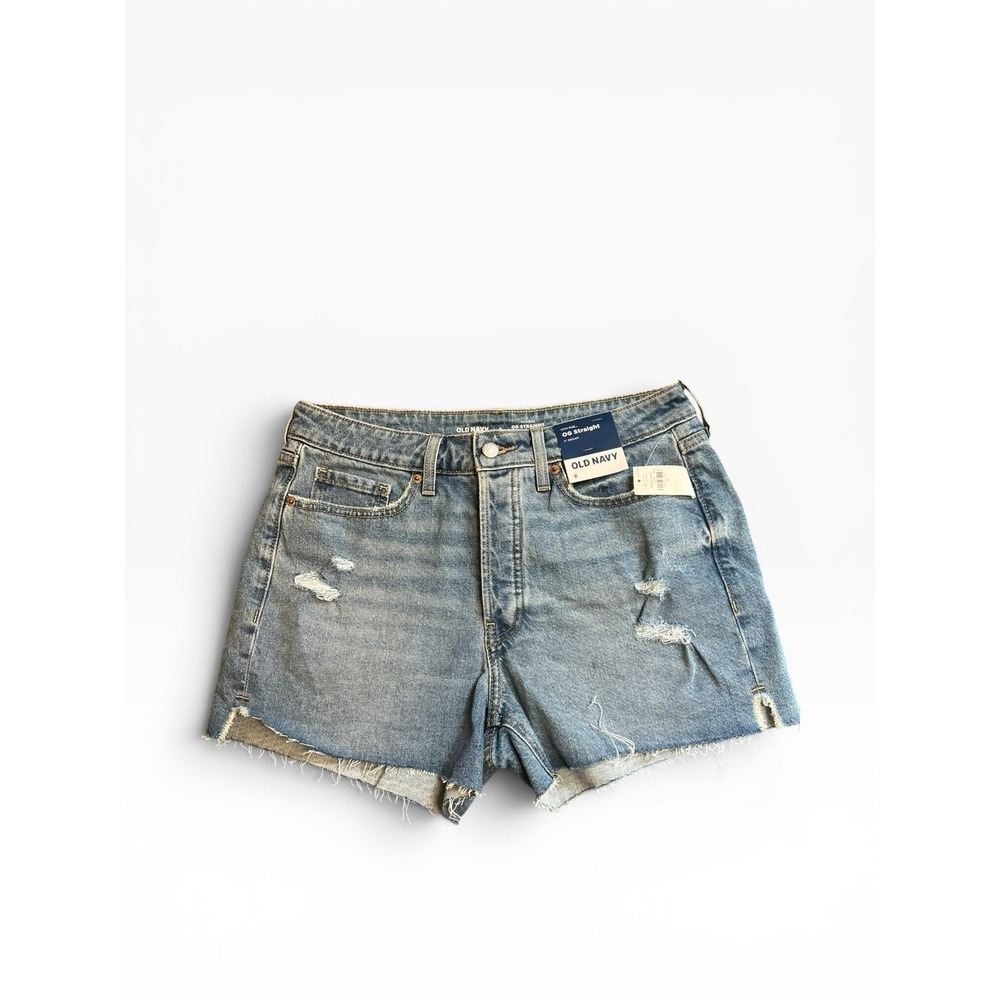 NWT Old Navy‎ OG Straight Shorts Women 8 High Rise Distressed Denim Cutoff NEW
